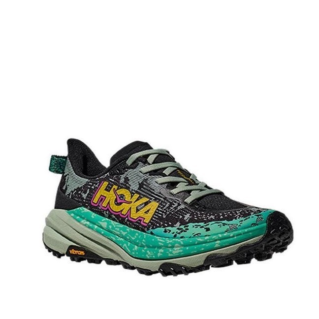Hoka Speedgoat 6 Women'S Trail Running Shoes - Black / Aloe Vera