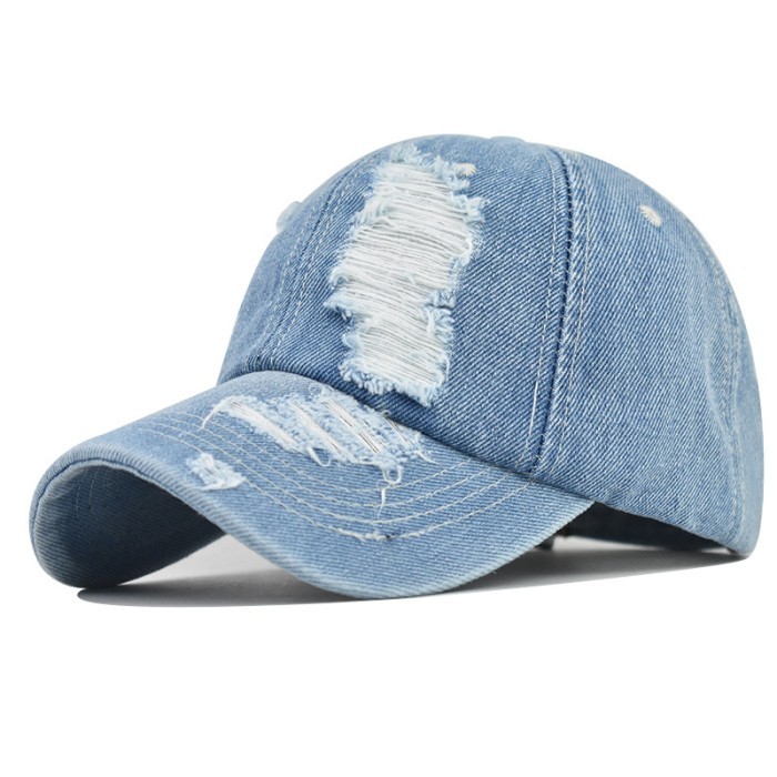 Topi Baseball Cap Import Denim Topi Jeans Robek