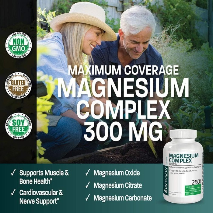 Bronson Magnesium Complex Maximum 300 Mg Oxide Citrate Carbonate