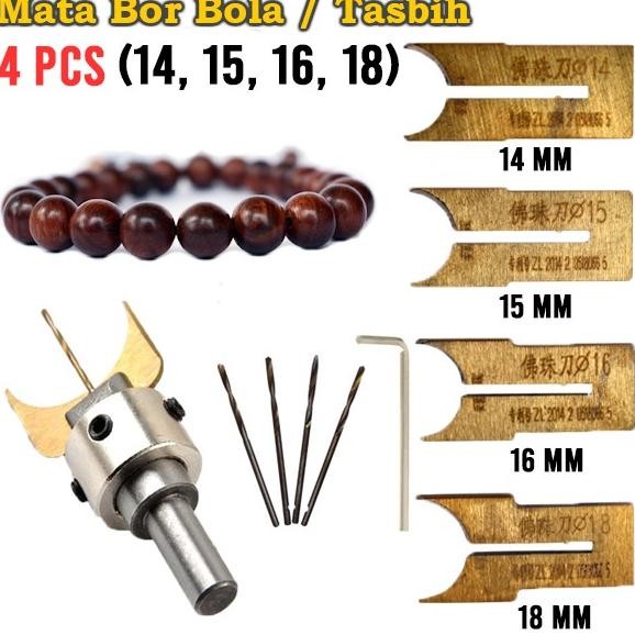 Mata Bor Bulat pembuat Tasbih Paket 2 lengkap 4 ukuran Mata bor TERLARIS