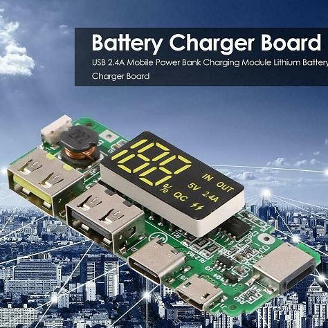 :<:<:<:<] Modul DIY Power Bank 18650 With LCD Type-C Micro USB Lighting 2.4A 5V