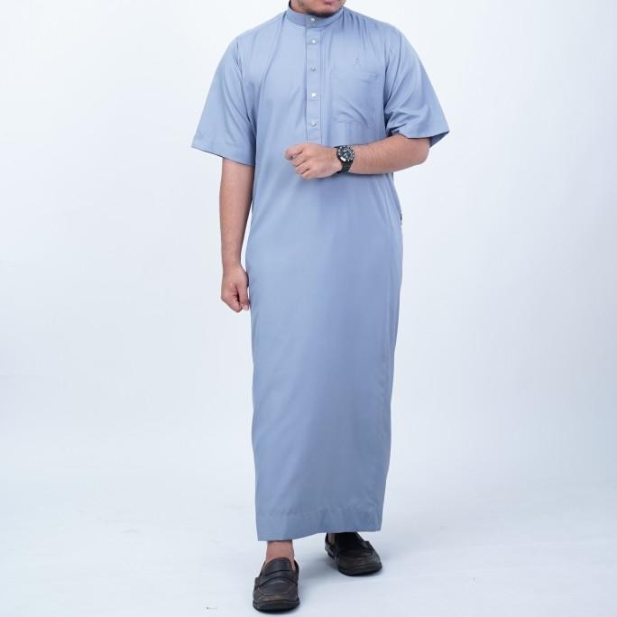 Gamis Premium Slimfit Pria Dewasa Jubah Arab Slimfit Lengan Pendek Terlaris