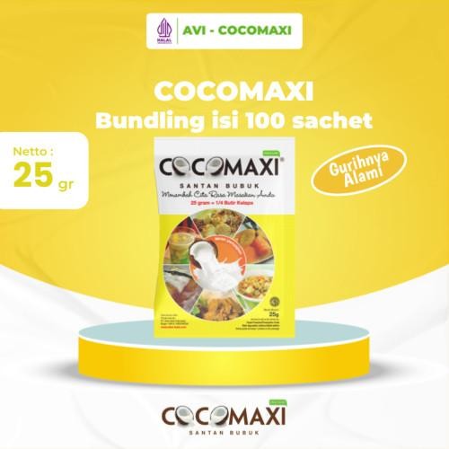Cocomaxi Santan Bubuk Renceng 25Gr - 10Pcs X 10 New 100 % Original