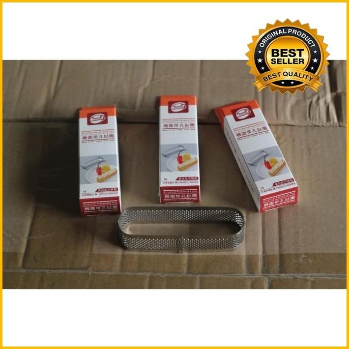 

Bakest Oval Pie Ring 10X3X2 Cm Kue Elliptical Perforated Tart Terbaru 100 % Original
