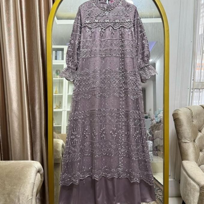 gamis tile lepas pasang model renjana dress premium Terlaris