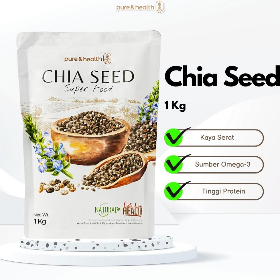 

Biji Chia Seed 1 Kg Organik Black Chiaseed Diet Original Natural Super Food