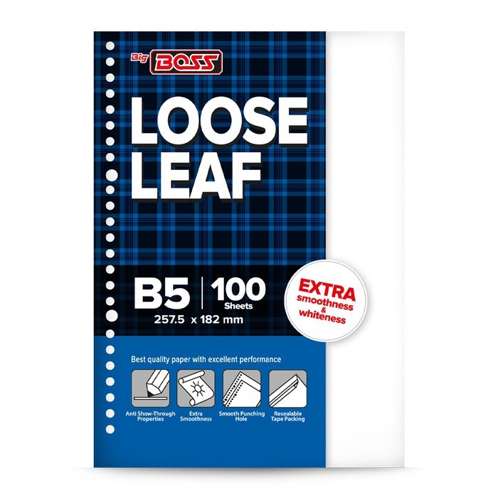 

BigBoss Loose Leaf B5 Polos 100 Lembar