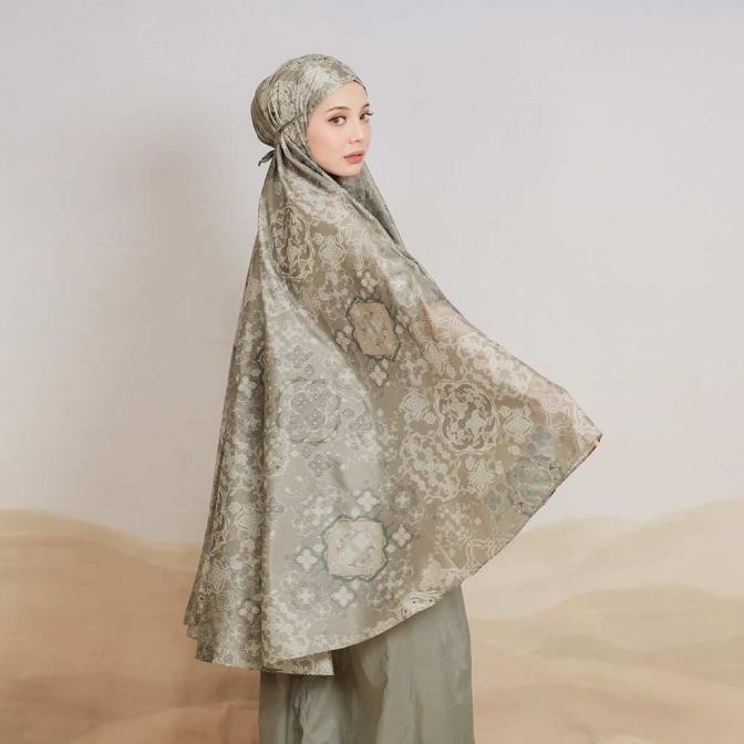 Mukena Traveling Mini Alif Modern Wear Turkish Motif Parasut Premium Korea Travel- Mermerli (MKN P09
