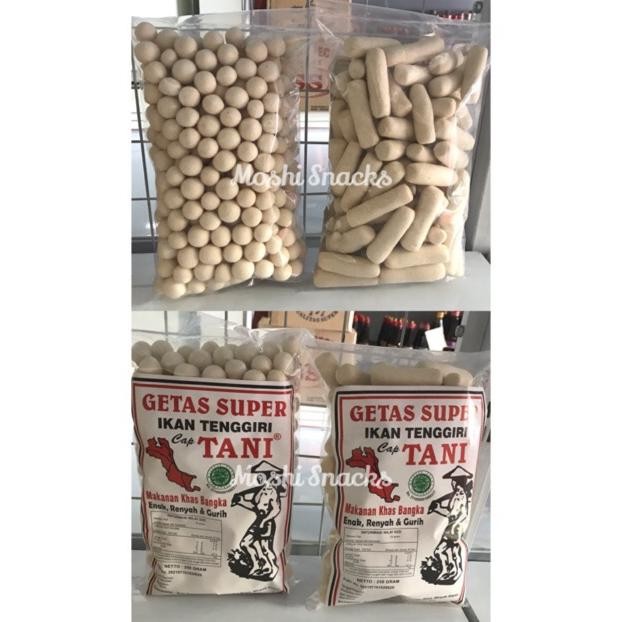 

Getes Cap Tani Panjang Bulat Ikan Tenggiri 250gr Asli Bangka / Getas Kerupuk Bangka