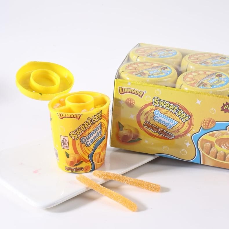 

Lianggui Sweet Set Gummy 360g ( 6Pcs x 60g ) Permen Lunak Rasa Mangga Rasa Strawbery