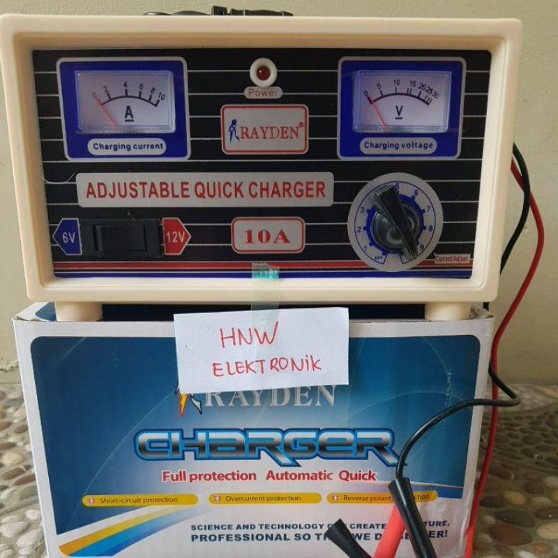 Charger Chas Accu Aki Mobil Motor Rayden 10 Ampere 10A 10 A Rayden
