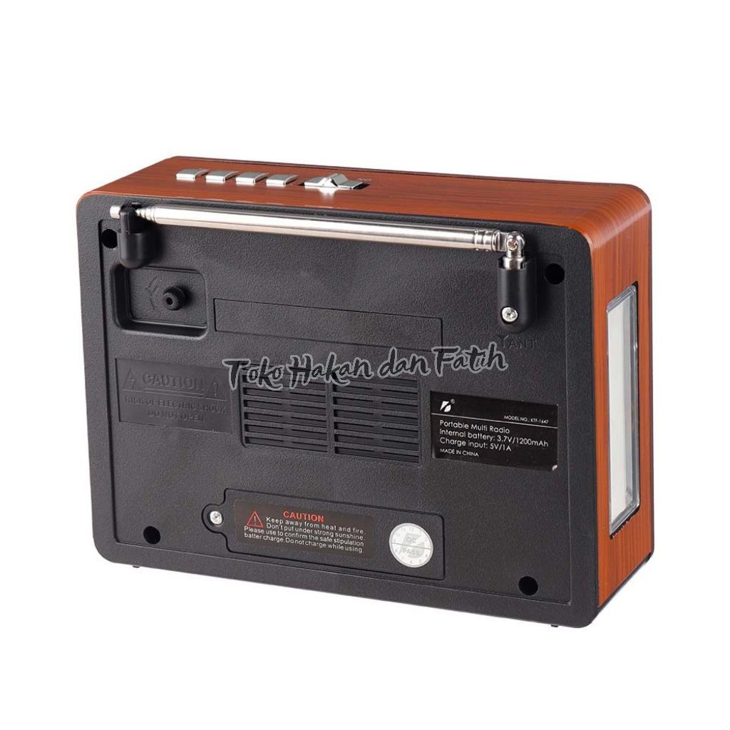 Radio Speaker Jam Senter AUX Fleco F-105 Woofer Cas/Radio Speaker Cas Portable FM/AM/SW/TF USB -