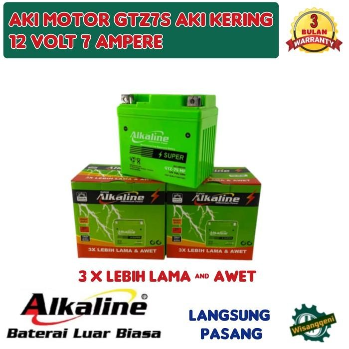Aki Motor Vario 125/150 / Honda PCX /CBR 150/Supra GTR/Satria Fu/NEW NMAX Alkaline GTZ7S  aki Kering