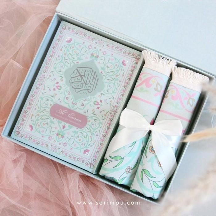 Sajadah Travel Dan Al-Quran Serimpu Sireen Mint Terbaru 100 % Original