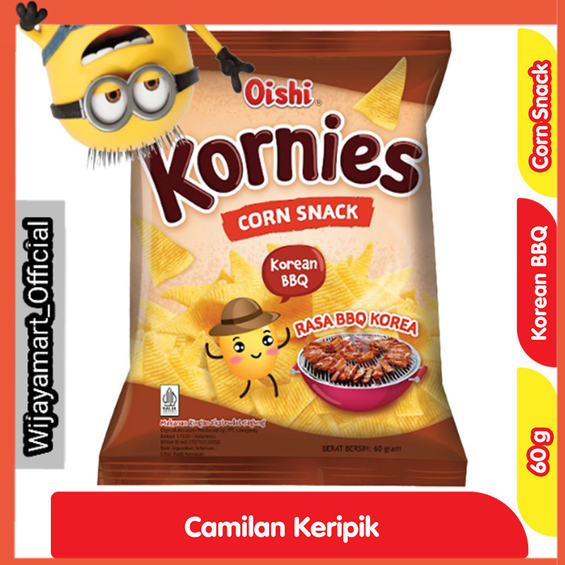 

Oishi Kornies Snack Jagung Rasa Barbekiu Korea 60 g