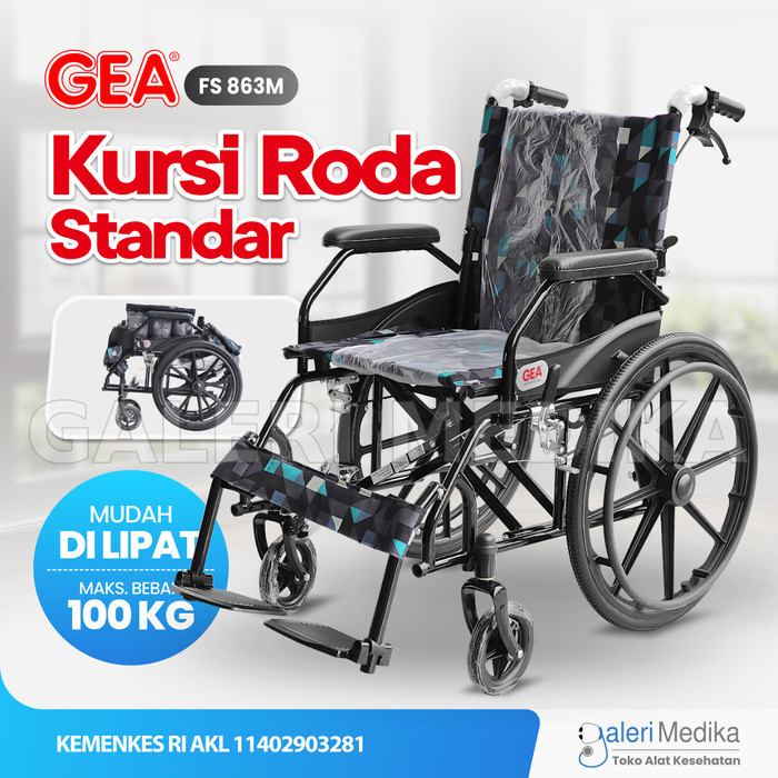 PROMO Kursi Roda GEA FS 863 Steel Wheelchair / Kursi Roda Semi Travel GEA