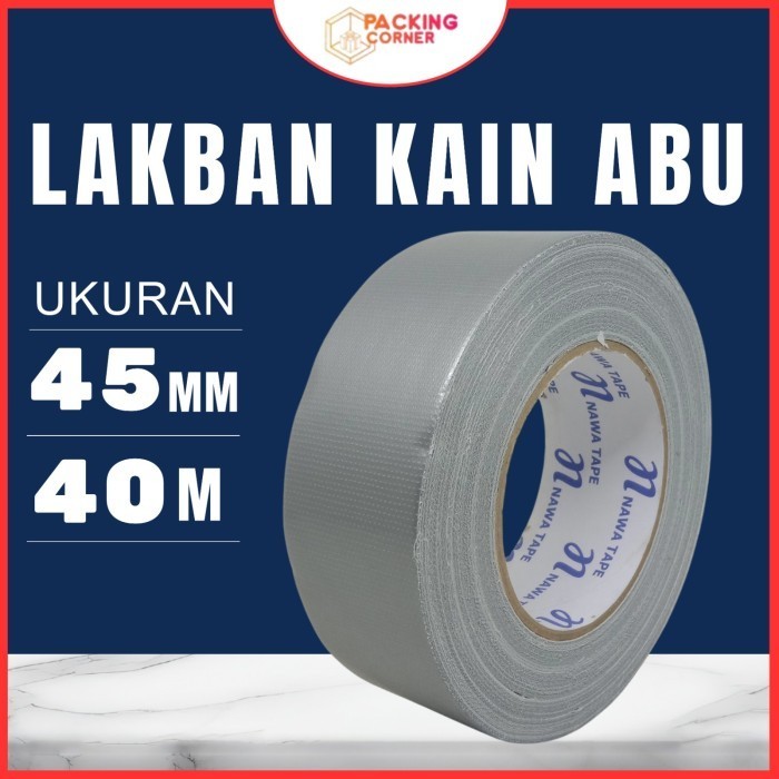 

Lakban Kain Cloth Tape Abu 45MM 40 Meter 40M Lakban Linen Lantai Panggung Jilid Kertas Foto Copy
