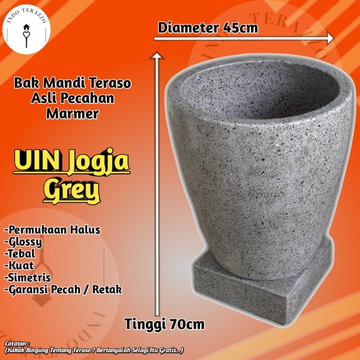 INDO TERAZZO BAK KAMAR MANDI KERAMIK TERASO GELAS BESAR DEWASA JOGJA