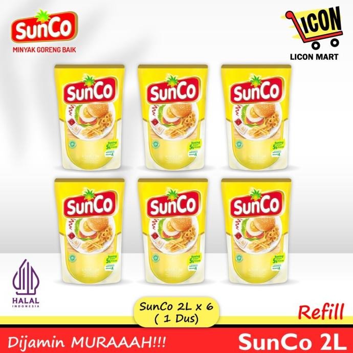

[ 1 DUS ISI 6 PCS ] MINYAK GORENG SUNCO 2 LITER MURAH