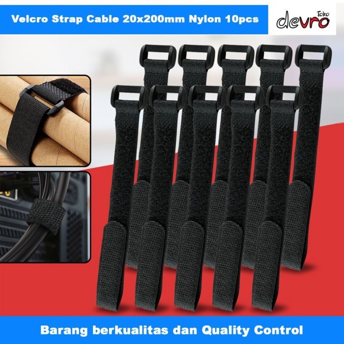 

Pengikat Kabel Velcro Strap Cable Management 20x200mm Nylon 10pcs - ODS EMVB
