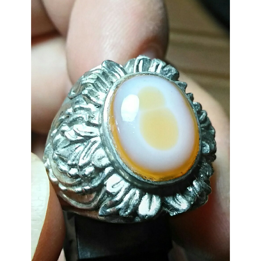 Kalsedon Motif Angka 8 Double Telur Ceplok