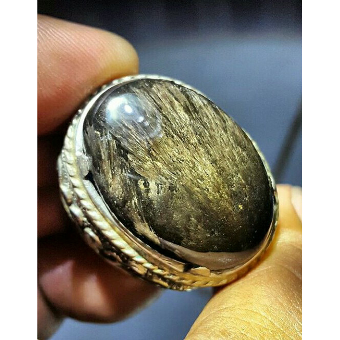 Bulu Macan Jember Golden Seraphinite JUMBO Serat Rambut Full Gondrong