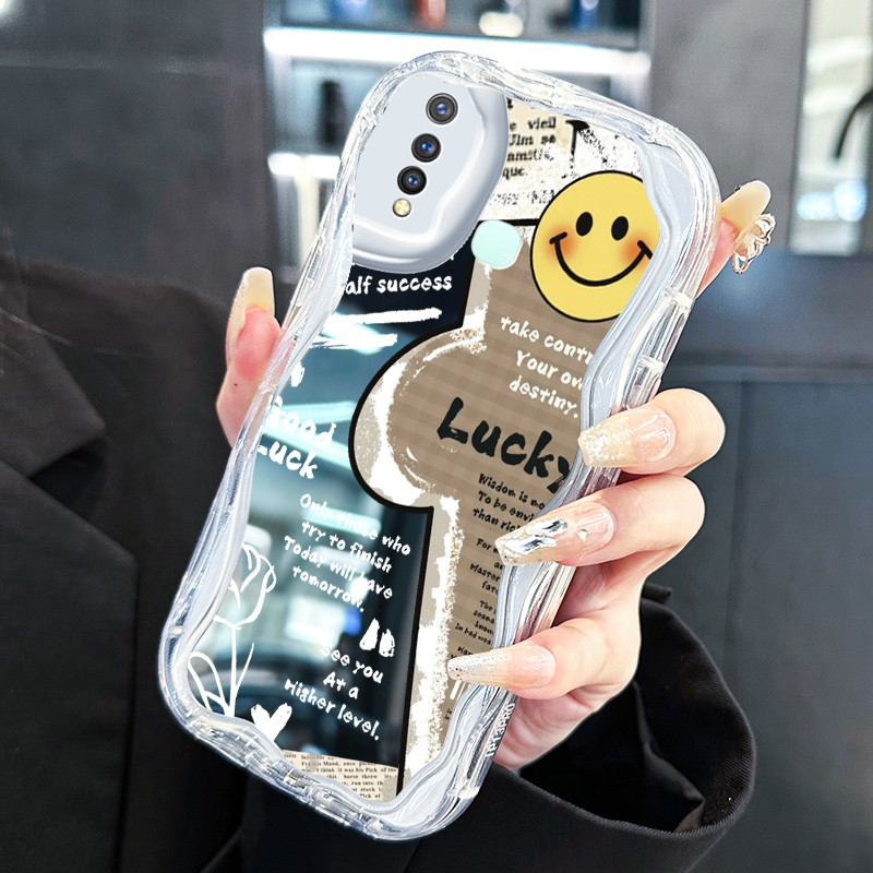 Casing Hp Untuk VIVO Y19 VIVO Y5s Case Casing bunga mawar foto HP Softcase Drop silikon Kasing cermi