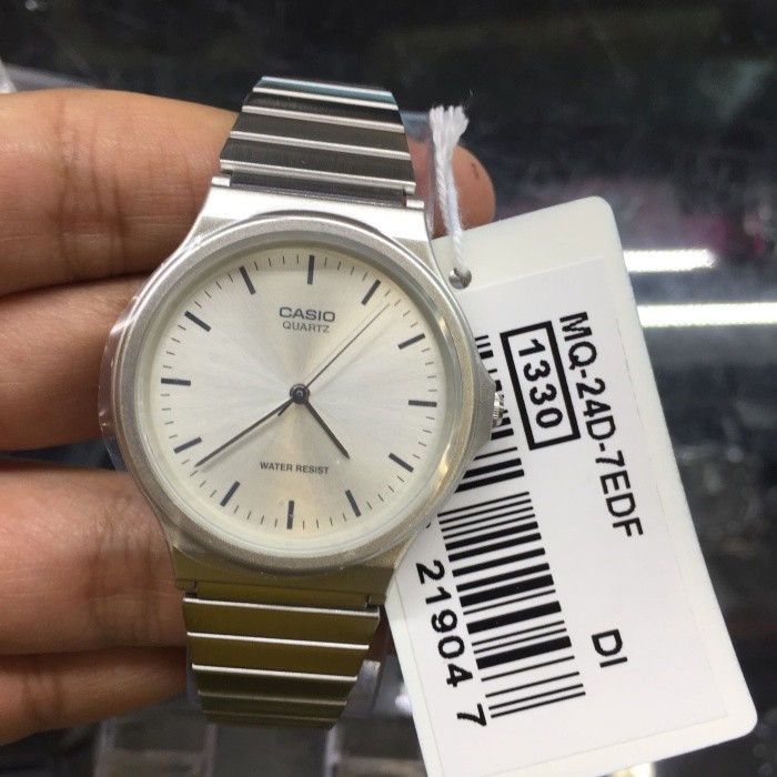 JAM TANGAN WANITA CASIO MQ-24D-7E ORIGINAL - MQ24D SILVER