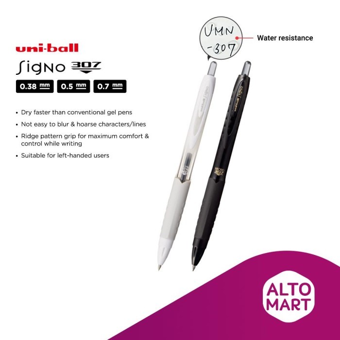 

Uni Ball Signo 307 Umn-307 Gel Pen 0.38 0.5 0.7 Mm Pulpen Uniball