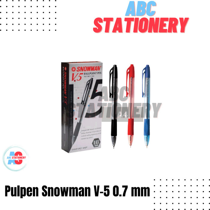 

Pulpen Snowman V-5 0.7 Mm (Isi 12 Buah)