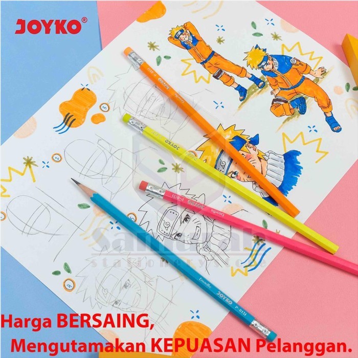 

Pensil Kayu + Hapus Joyko 2B P8131 Isi 36 Pcs / Wood Pencil + Eraser