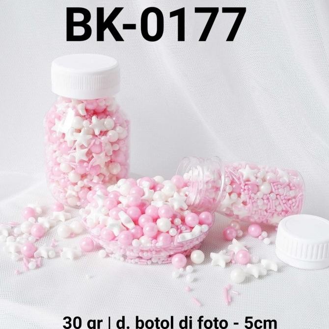 

{{{{}}] BK-0177 Sprinkles sprinkle sprinkel 30gr 30 gram mix pink putih