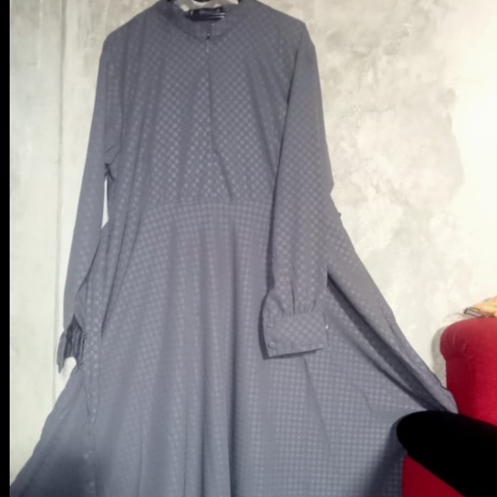 Gamis Tartan Abu Tua Original Hermosa