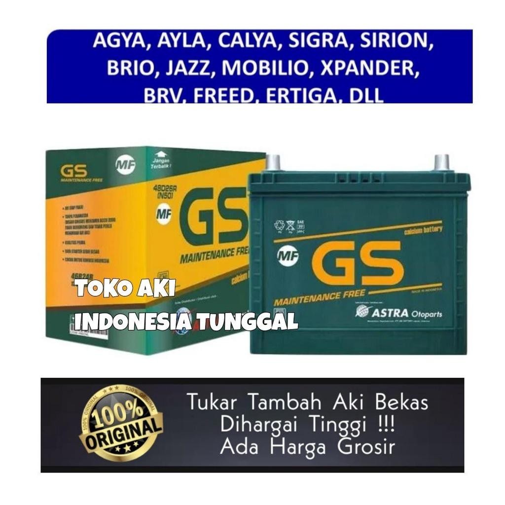 Aki Mobil Gs Mf Ns40Zl Calya Sigra Brio Jazz Mobilio Xpander Brv Freed Ertiga