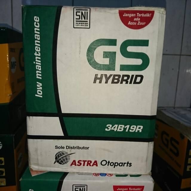 Aki Mobil Gs Hybrid 34B19R Orisinil Original Bawaan Baru Mobil Avanza Xenia