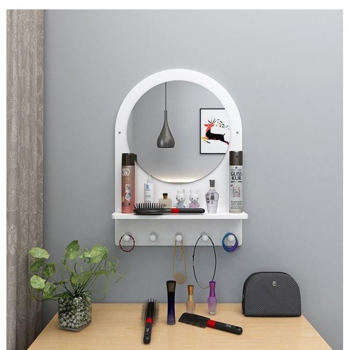 Promo Rak Kaca Gantung Dinding Make Up Alat Mandi Toilet Kamar Gantung Kunci