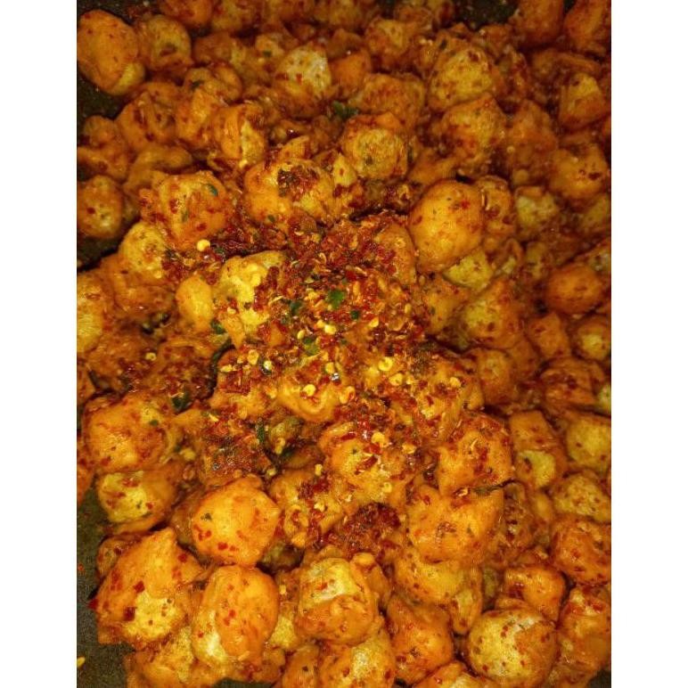 

Siomay mini kering Extra pedas Daun jeruk Netto 1KG /1 gram