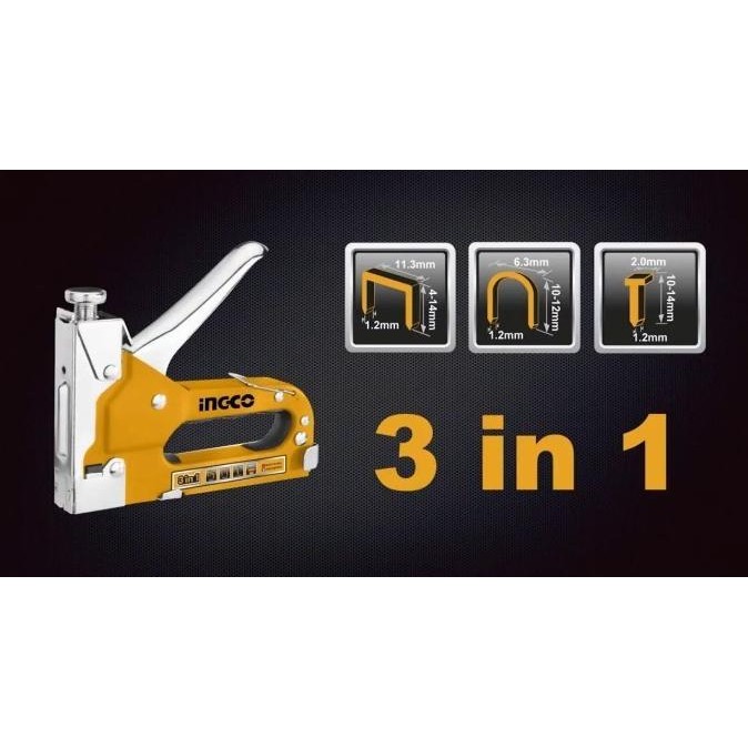 

Promo Staples Gun 3-in-1 / Stapler Steples Tembak Staple Gun INGCO HSG1405 COD