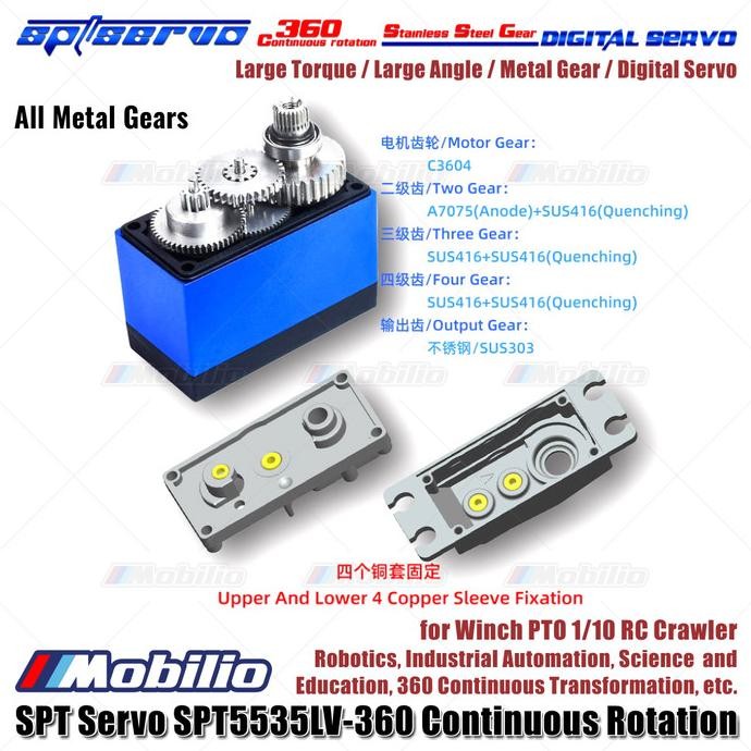Promo Spt Servo Spt5535Lv-360 Continuous Rotation Metal Gear Digital Servo For Winch Pto 1/10 Rc Cra