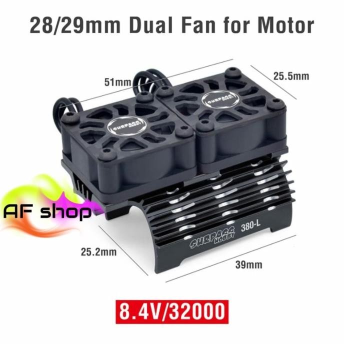Murah Surpass Hobby Rc Motor Fan Cooling Fan Heatsink 28/29Mm 380 390