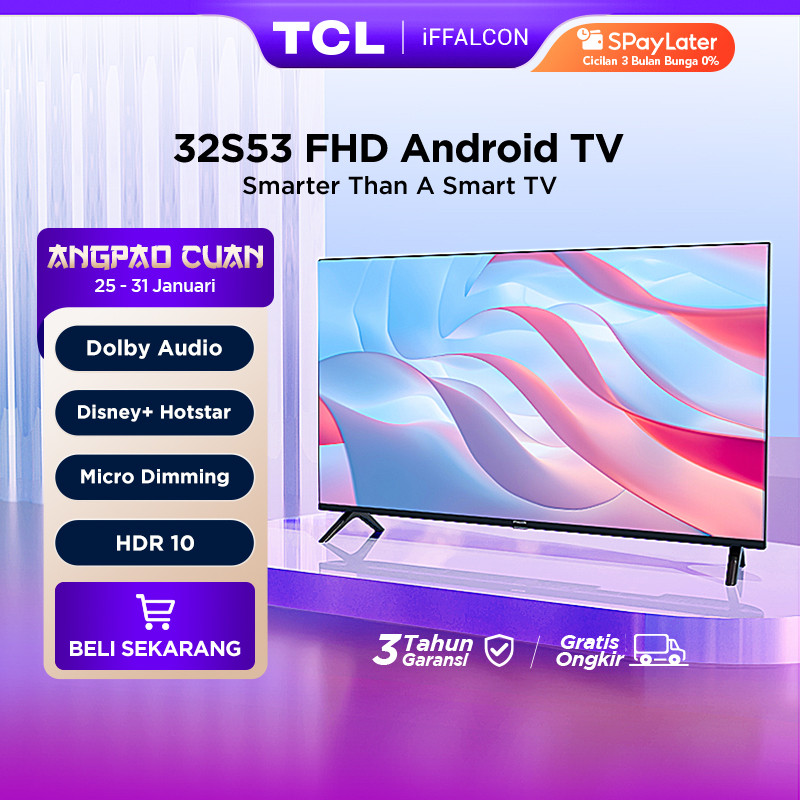 [FLASH SALE] TCL iFFALCON 32 inch Smart HD TV - Android 11 - Google Play/Netflix/YouTube - WiFi - NE