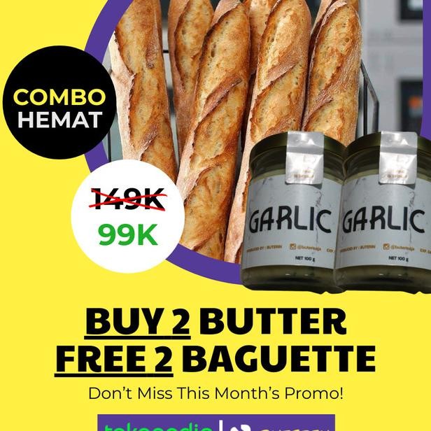 

Paet Hemat Roti Pranci Baguette French Bread Garlic Butter