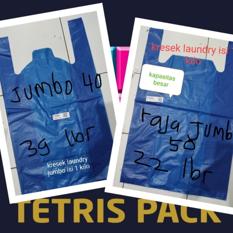 plastik kresek laundry biru kapasitas besar