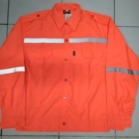 Baju Seragam Kerja Safety Orange Stabilo