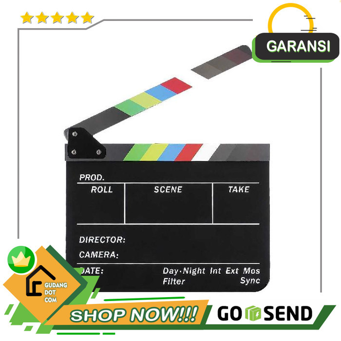 

TERBARU! TaffSTUDIO Profesional Clapper Board Colorful Acrylic - TS-3EL - Hitam