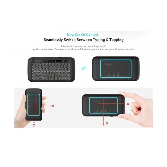 H20 - Mini 2.4GHz Wireless Air Mouse Keyboard with Touch Panel Terlaris