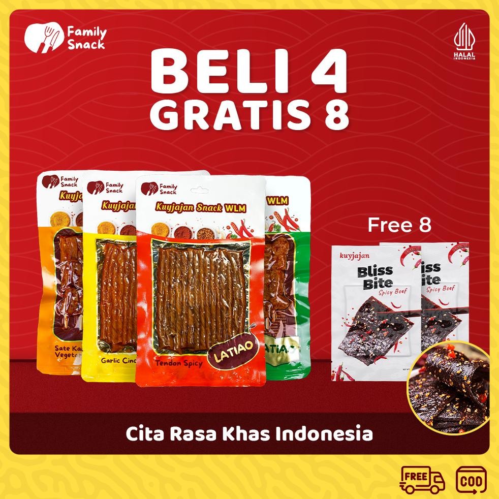 

Halal Family Snack - [Halal] [Buy 4 Get 8] Latio Gluten Spicy Tofu Free Bliss Bite Camilan Snack Vegetarian