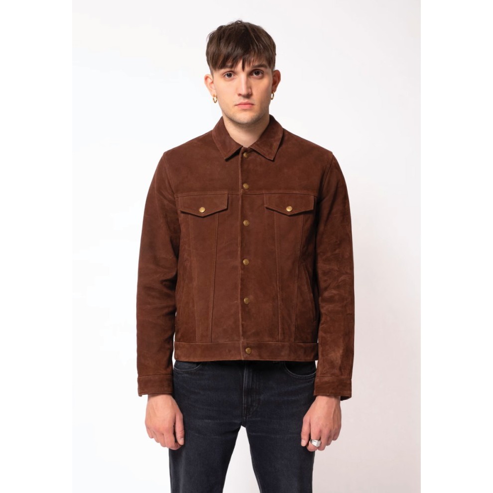 Robby Jacket Nubuck Dark Brown