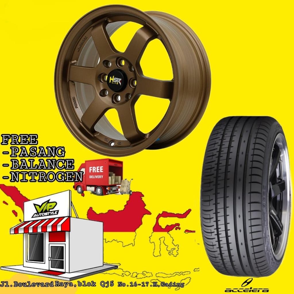 Paket Murah Hsr Wheel Ring 15 Tokyo Broze  Dan Ban Ukuran  185 55 R15 Cocok Sigra Agya Dll