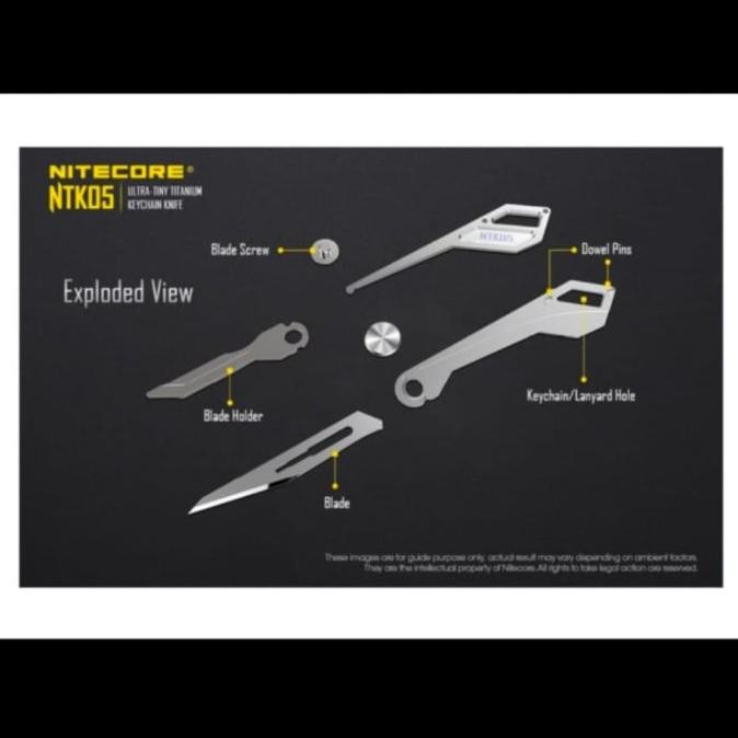 Nitecore NTK05 Mini Titanium Utility Keychain Knife Portabel EDC Terlaris